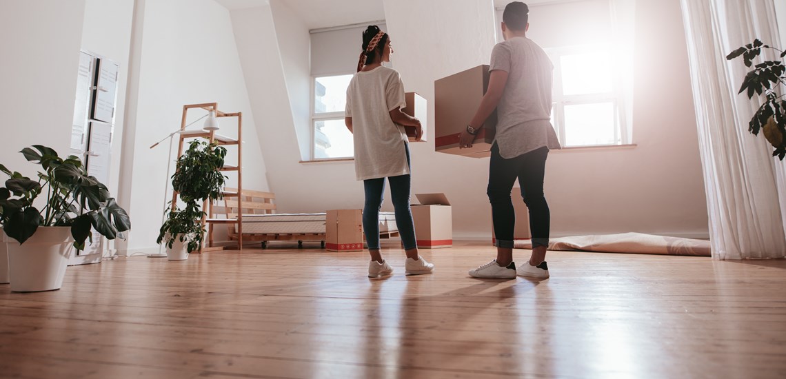 First Time Buyers Moving In and Unpacking